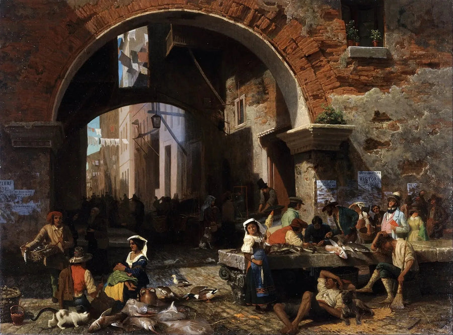 Roomalainen kalatori. Octaven kaari - Albert Bierstadt