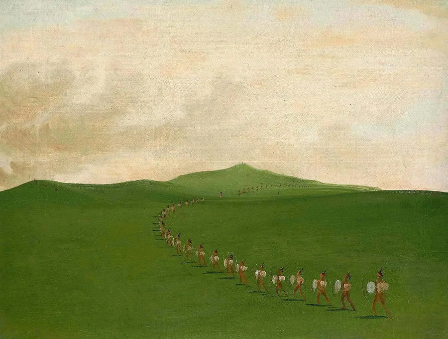 Marssiva jalkaväki Haut-Missourin alueella - George Catlin