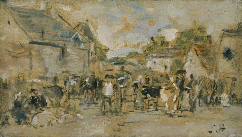 Kylämarkkinat - Eugène Boudin