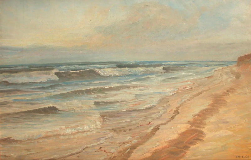 Nousuvesi Skagenin rannalla. -Michael Peter Ancher