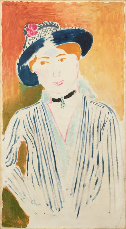 Marguerite raidallisessa takissa - Henri Matisse