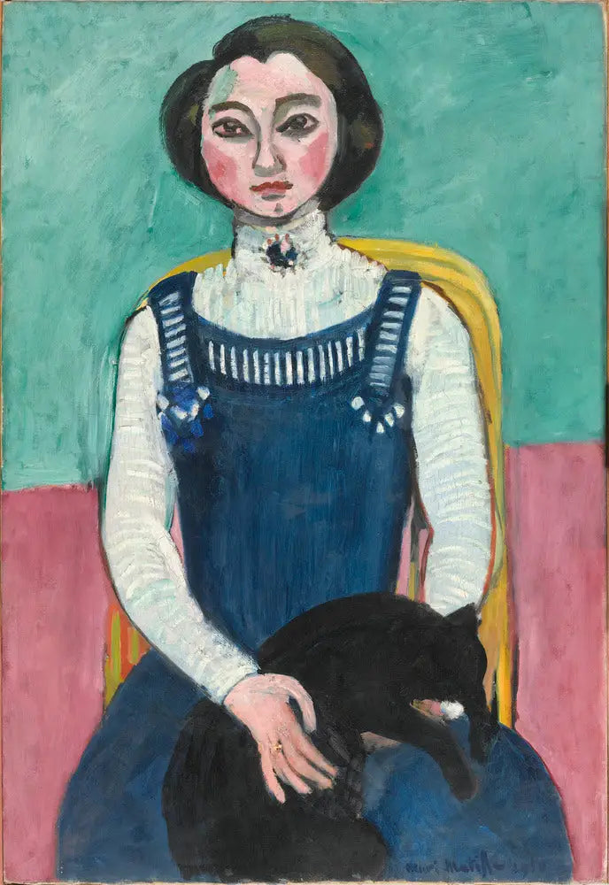 Marguerite mustalla kissalla - Henri Matisse