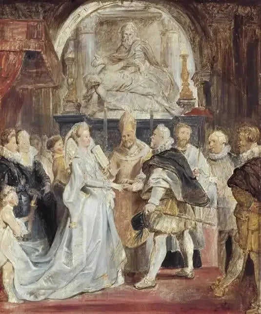 Henri IV:n ja Marie de Médicis'n avioliitto - Peter Paul Rubens
