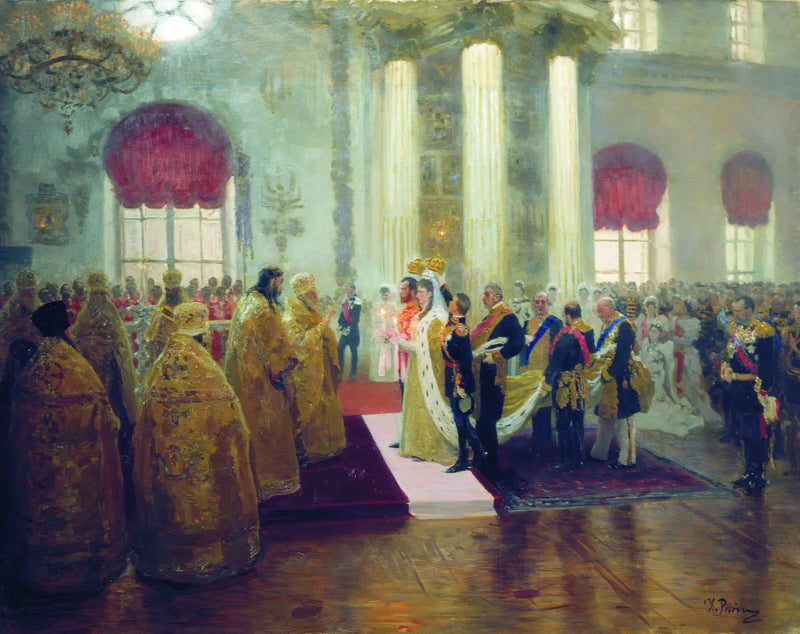 Nikolai II:n ja suuriruhtinatar Aleksandra Feodorovnan häät. - Ilya Repin