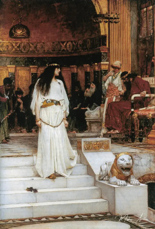 Mariamne quittant le siège du jugement d'Hérode - John William Waterhouse - Reproductions de tableaux et peintures haut de gamme