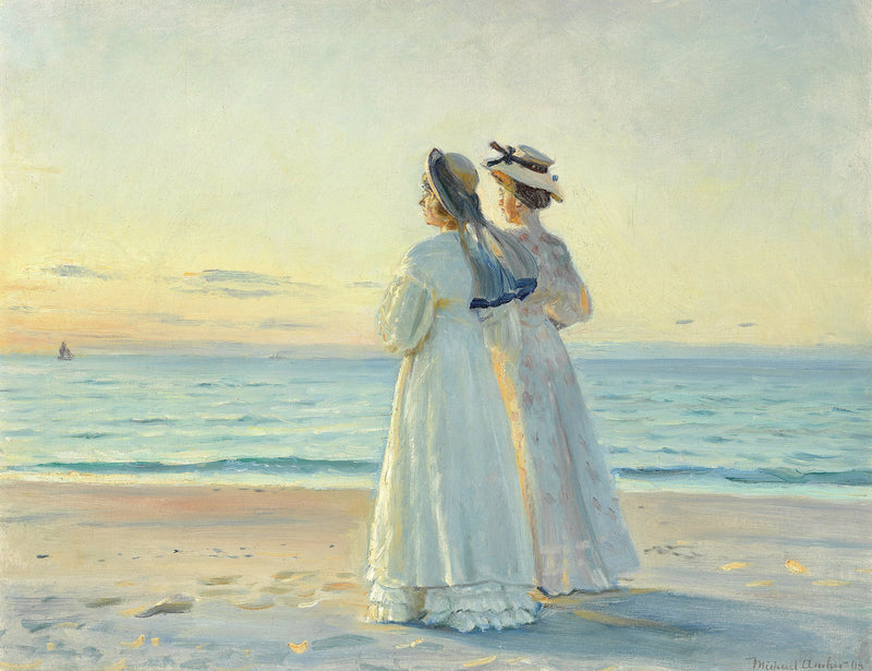 Marie Dinesen ja Anna Bitch Skagen Nordstrandissa - Michael Peter Ancher