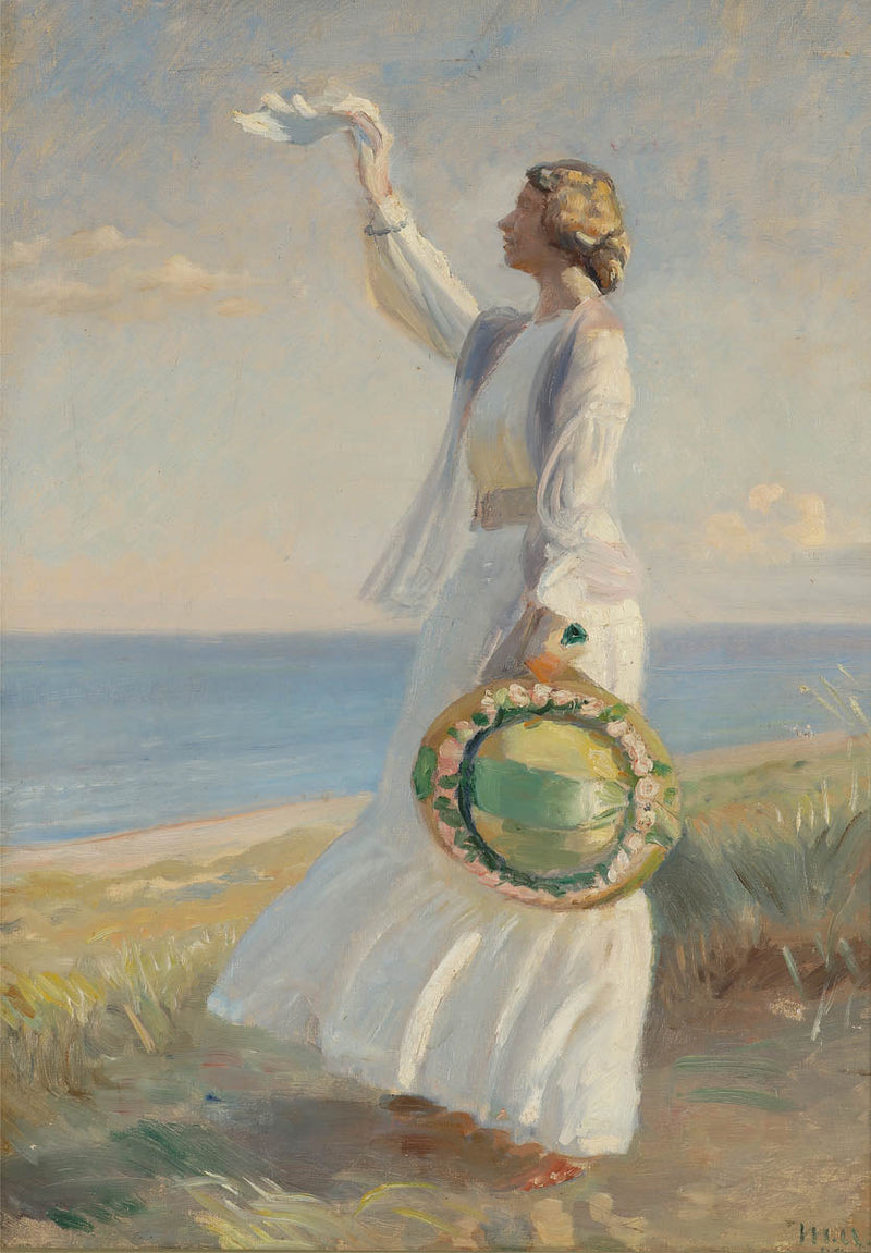 Marie Dinesen rannalla. -Michael Peter Ancher