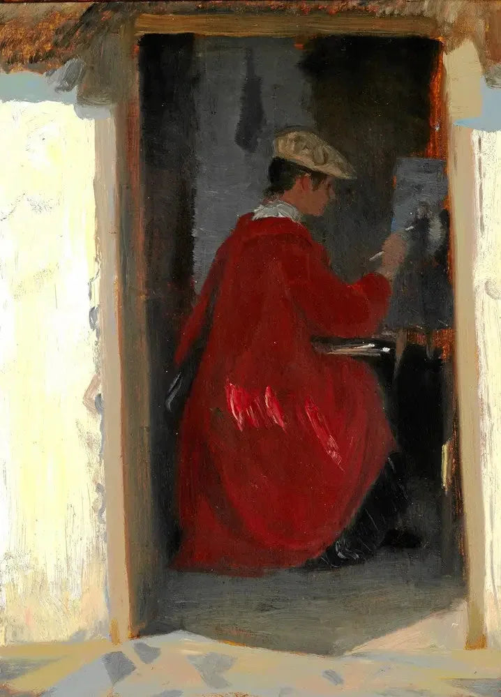 Marie Krøyer maalaamassa Ravellossa - Peder Severin Krøyer
