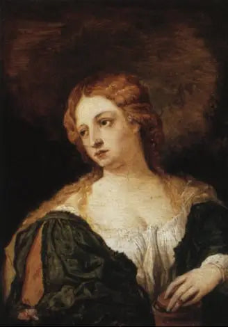 Marie-Madeleine vihreässä mekossa - David Teniers nuorempi