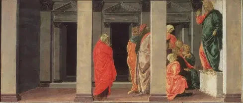 Pyhä Marie-Magdalena kuuntelemassa Kristuksen saarnaa - Sandro Botticelli