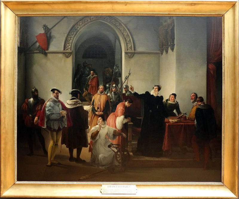 Marie Stuart protestant de sa innocence à la lecture de sa condamnation à mort - Francesco Hayez