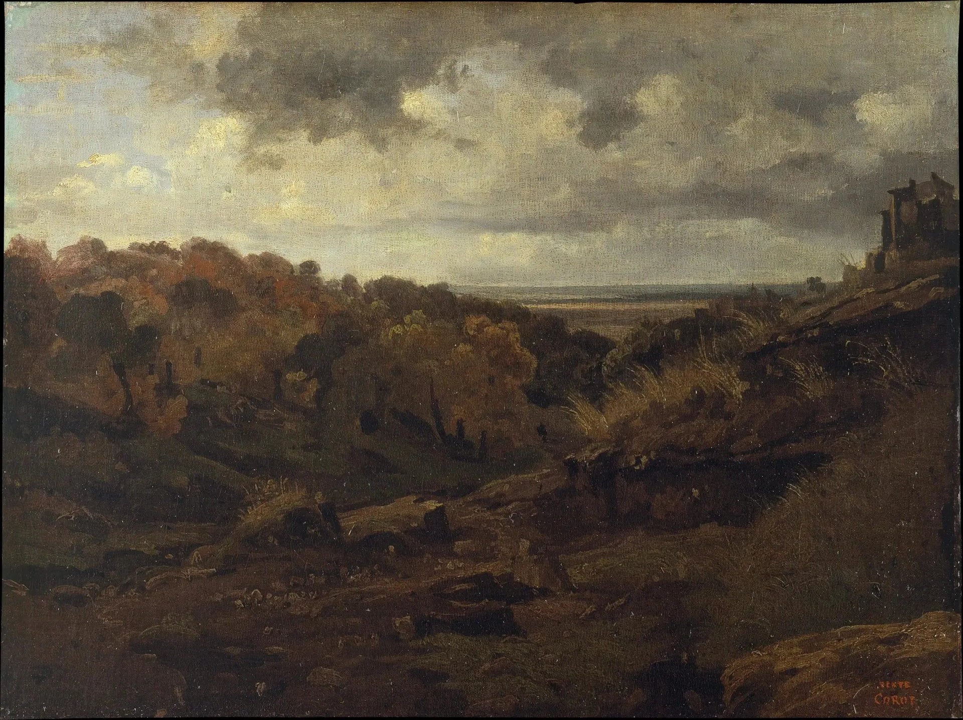 Marin. Grande vallée boisée - Jean-Baptiste Camille Corot image 1 reproduction d’œuvre d’art à l’huile