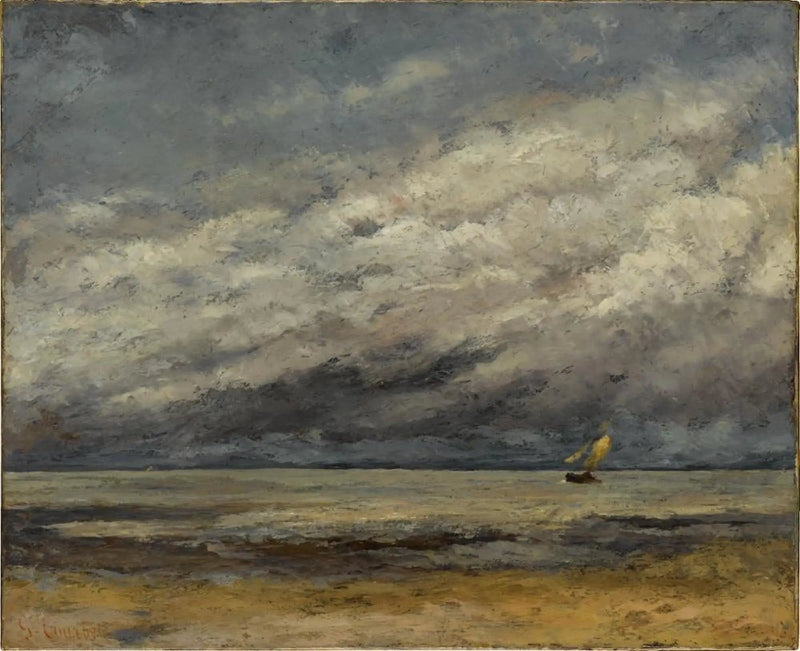 Meri ja purjevene myrskyn lähestyessä - Gustave Courbet