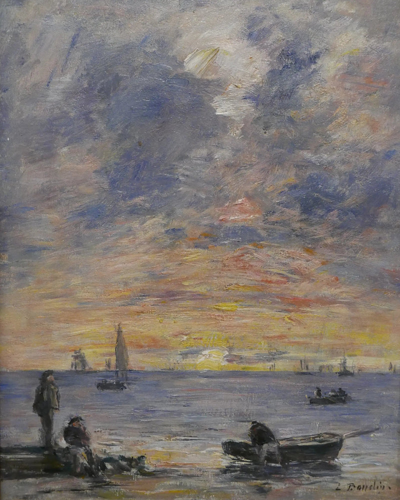 Meri, auringonlasku - Eugène Boudin