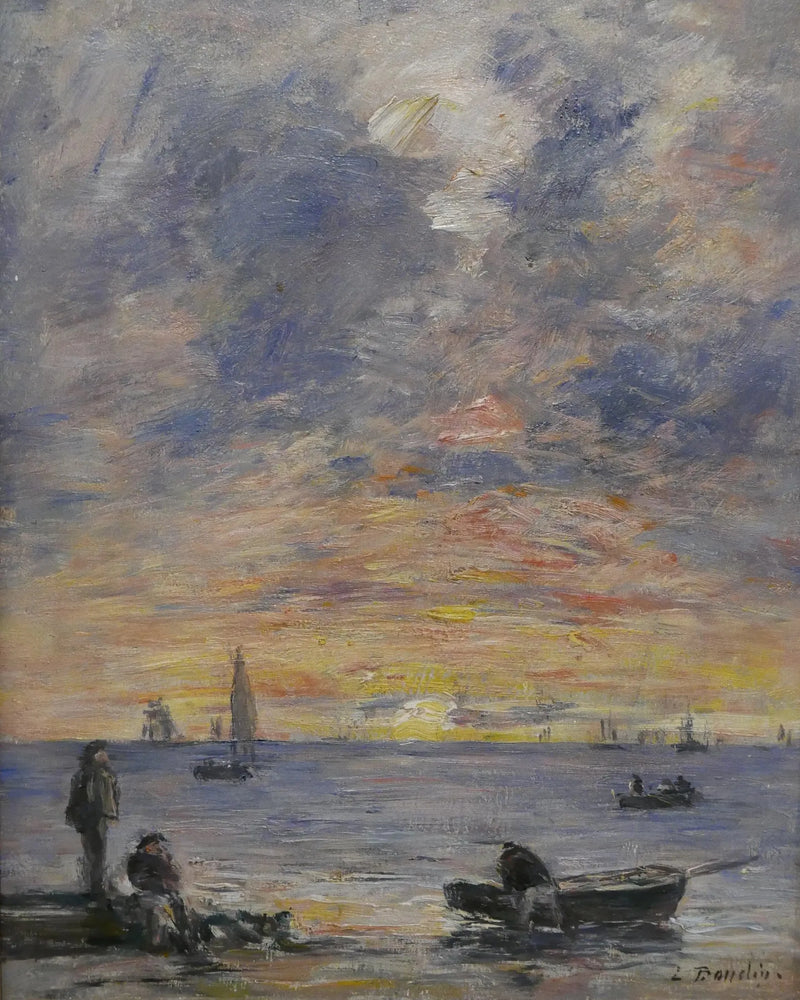 Meri, auringonlasku - Eugène Boudin