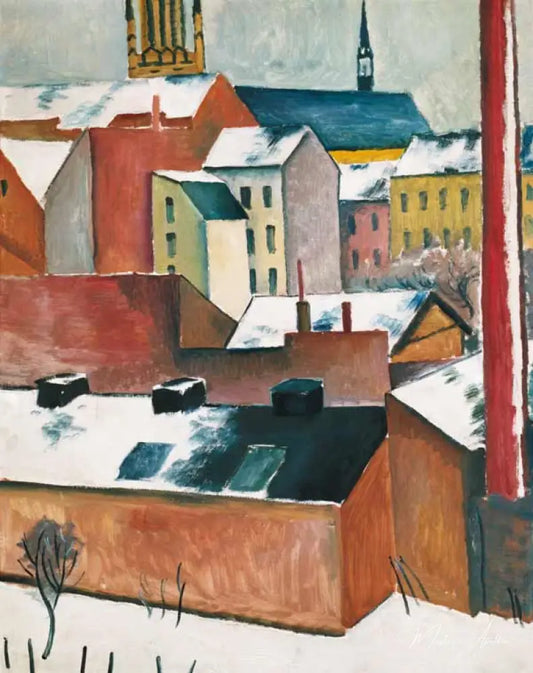 Maris-église dans la neige - August Macke - Reproductions de tableaux et peintures haut de gamme