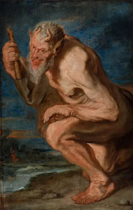 Marsyas polvistuneena huilun kanssa - Antoine van Dyck