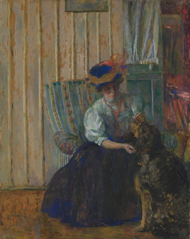 Marthe Bonnard koiran kanssa - Édouard Vuillard
