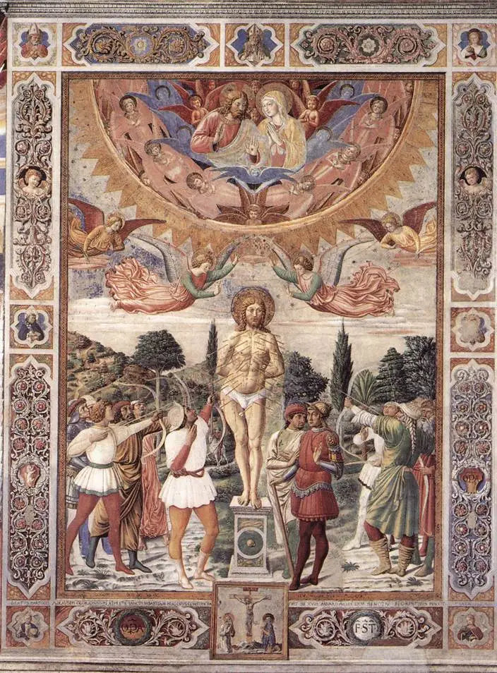 Pyhä Sebastianin marttyyri - Benozzo Gozzoli