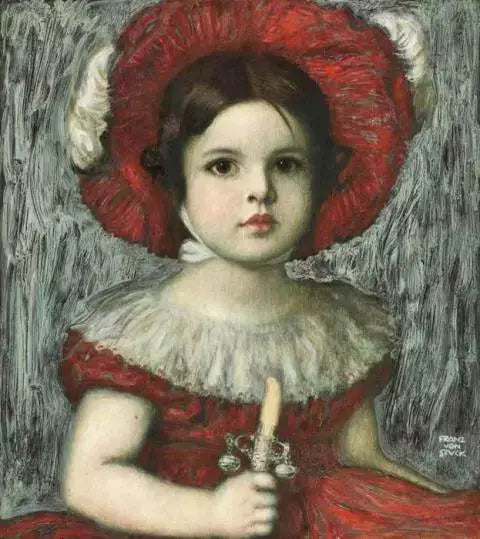 Mary, taiteilijan tytär, punaisessa hatussa - Franz Von Stuck