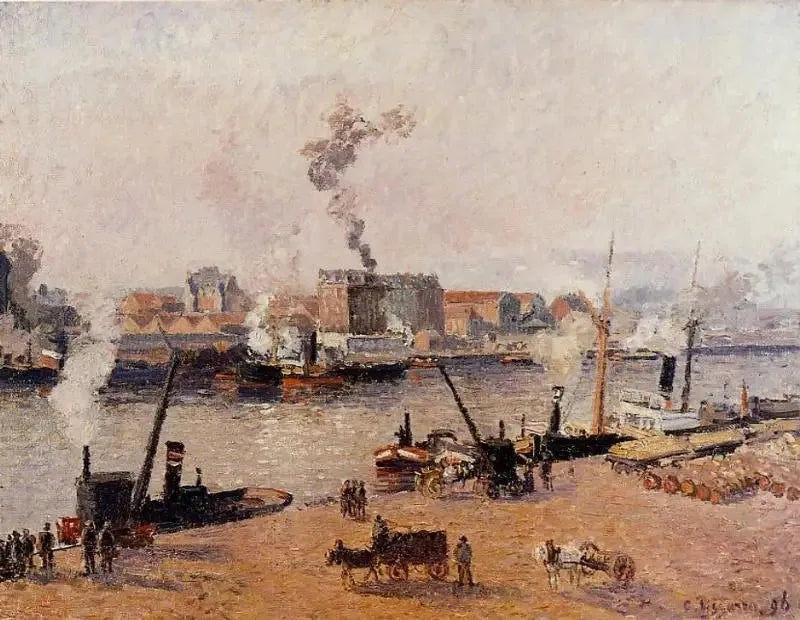 Sumuiset aamut, Rouen - Camille Pissarro