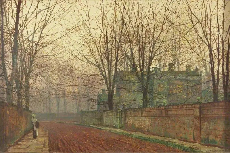 marraskuun aamu, Knostrop Hall, Leeds - John Atkinson Grimshaw