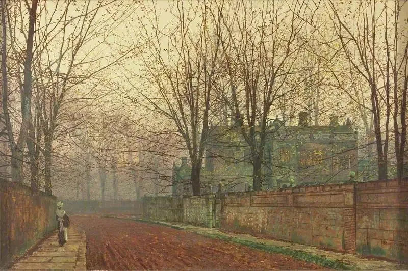 marraskuun aamu, Knostrop Hall, Leeds - John Atkinson Grimshaw