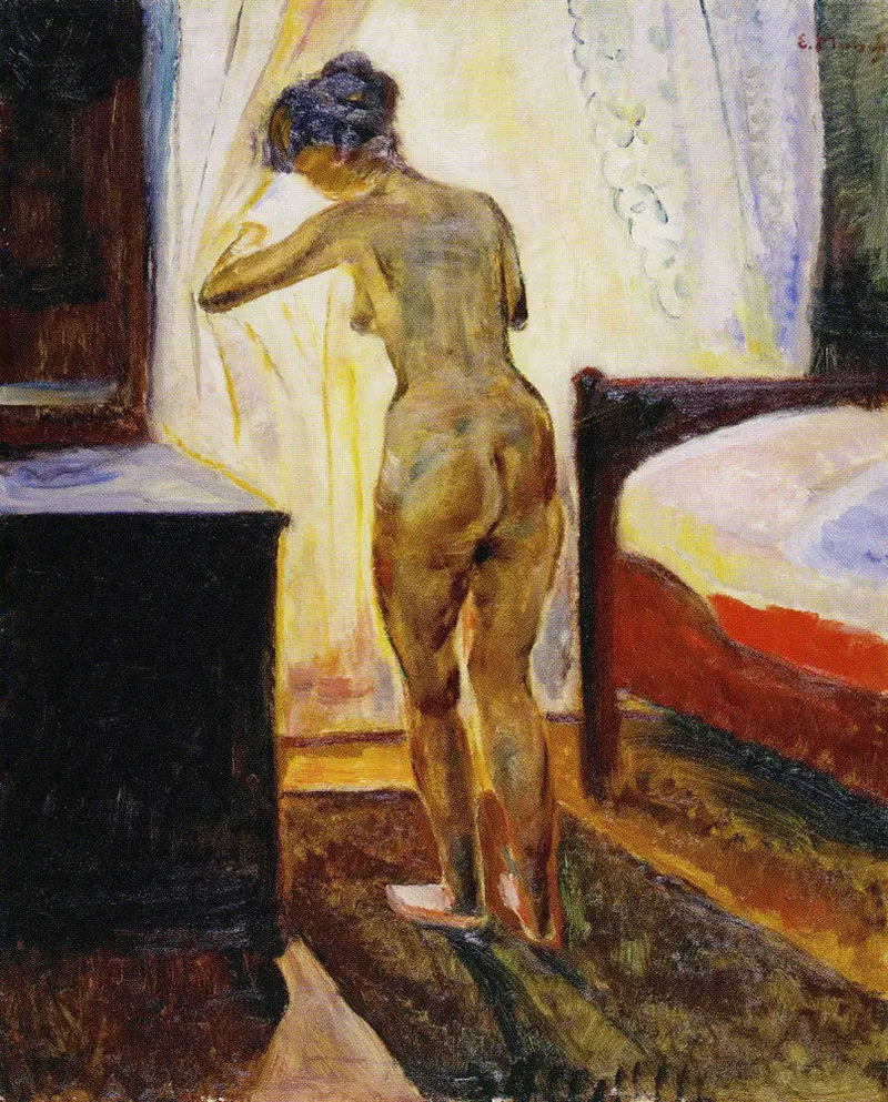 Aamu. Alaston nainen ikkunassa - Edvard Munch