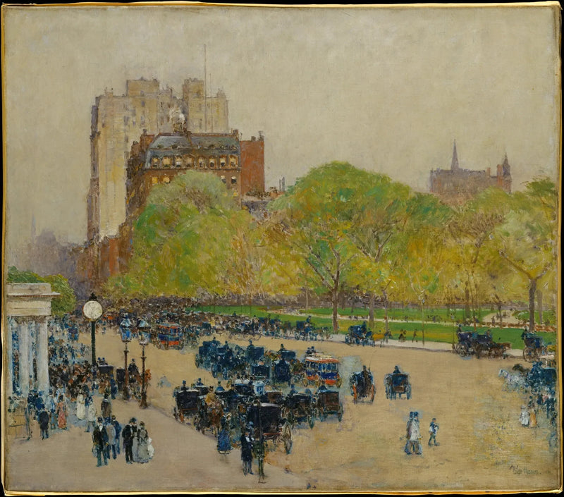 Keväinen aamu kaupungin sydämessä - Childe Hassam