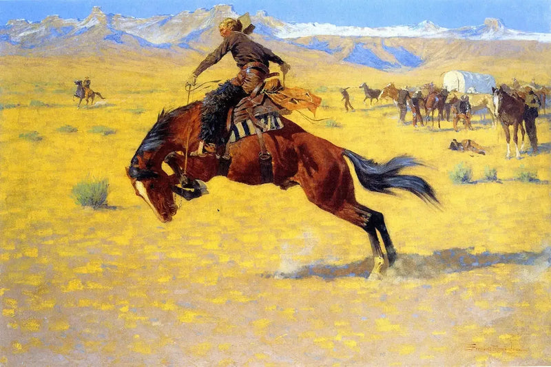 Kylmä aamu rannalla - Frederic Remington