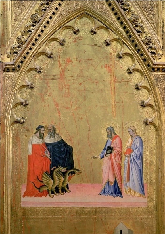 Matthew Quelling Dragon - Andrea Orcagna