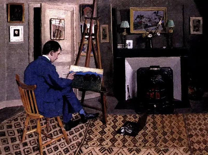 Max Rodriguez-Henriques Félix Vallottonin ateljeeessä, vävy - Félix Vallotton