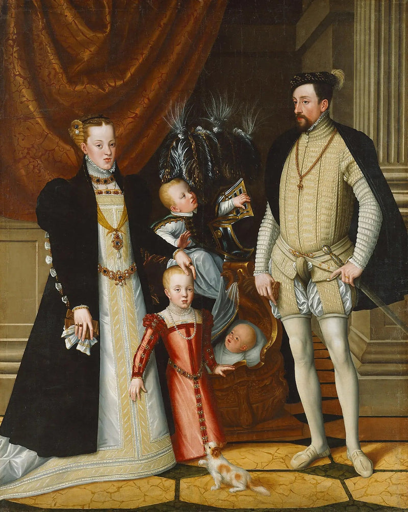 Maximilian II, hänen vaimonsa ja kolme lasta - Giuseppe Arcimboldo