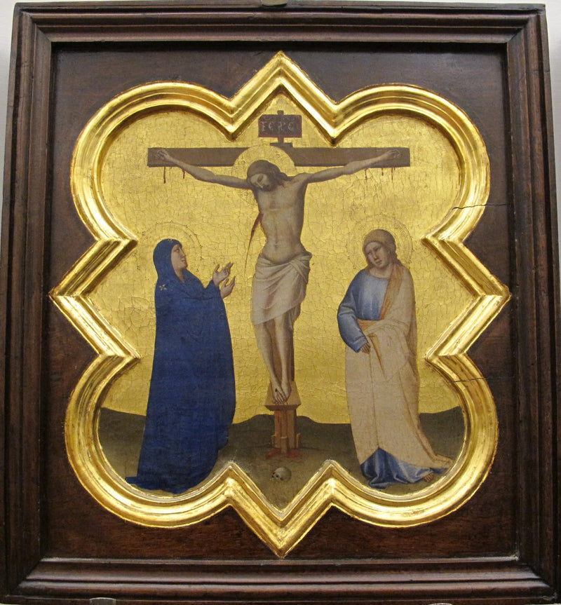 Santa Crocen nelikulmainen medaillon ristiinnaulitsevalla - Taddeo Gaddi