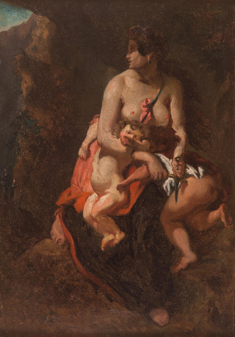 Raivoissaan oleva Medea - Théodore Chassériau