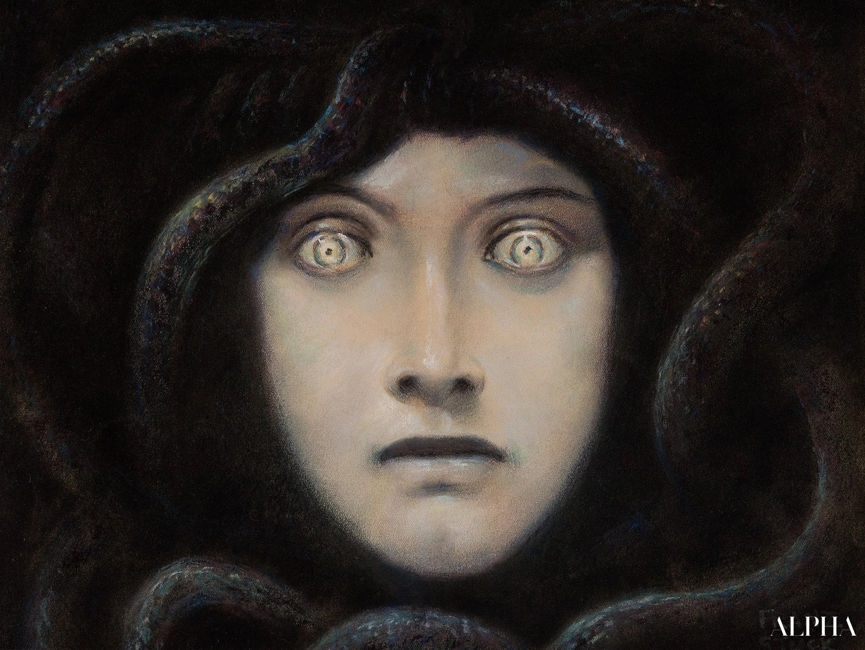 Reproduction du tableau « Méduse - Franz von stuck » par Alpha Reproduction en peinture à l’huile