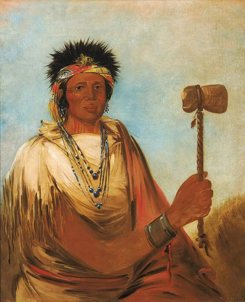 Men-són-se-ah, vasen pää, soturi - George Catlin