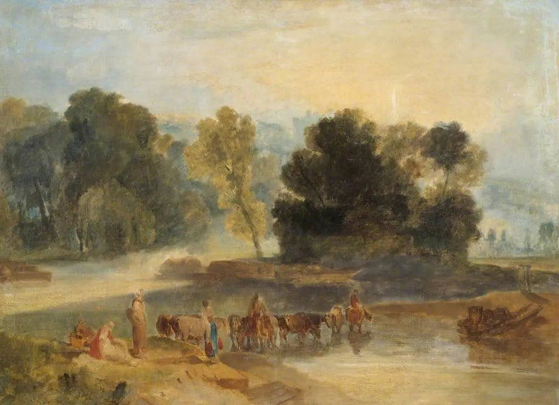 Miehet hevosilla ylittämässä jokea - J. M. W. Turner