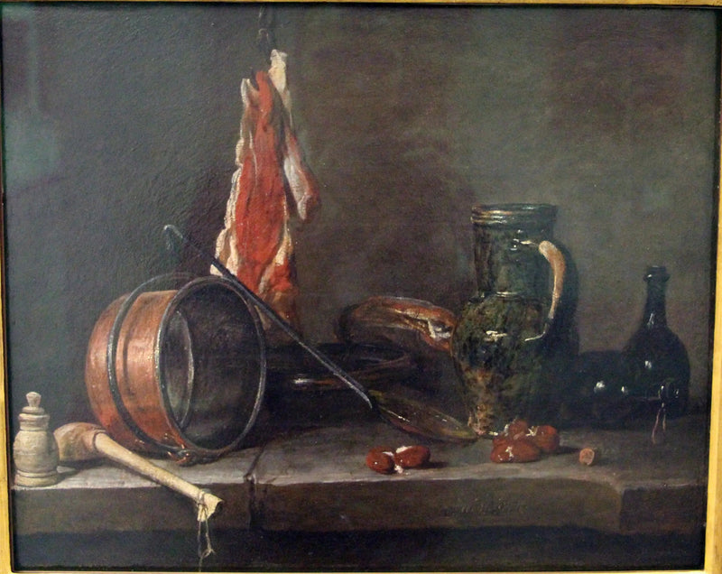 Rasvamenun ja keittiövälineiden valikko - Jean Siméon Chardin