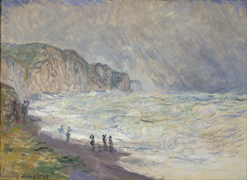 Myrskyinen meri Pourvillessä - Claude Monet