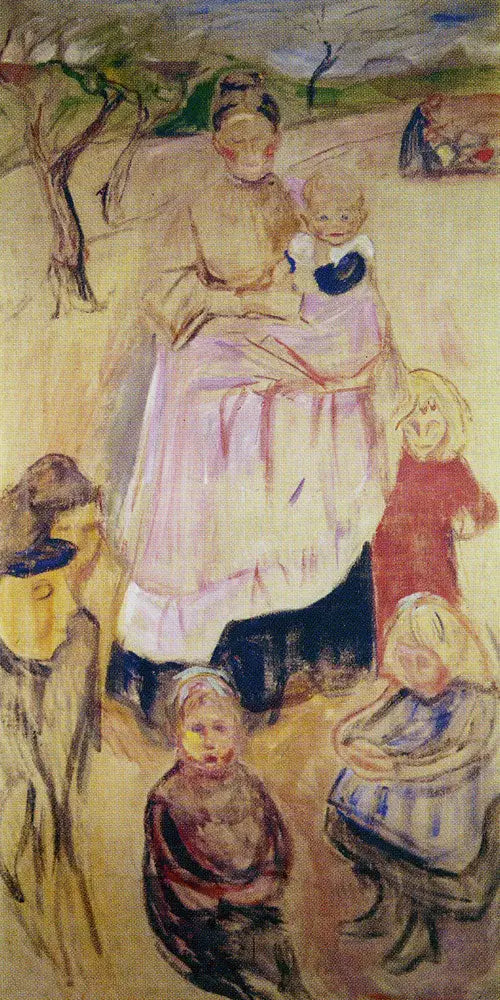 Äiti lasten kanssa, Thüringen - Edvard Munch