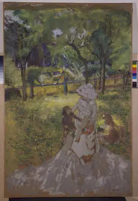 Äiti ja lapsi puutarhassa (Aamu hedelmätarhassa) - Édouard Vuillard
