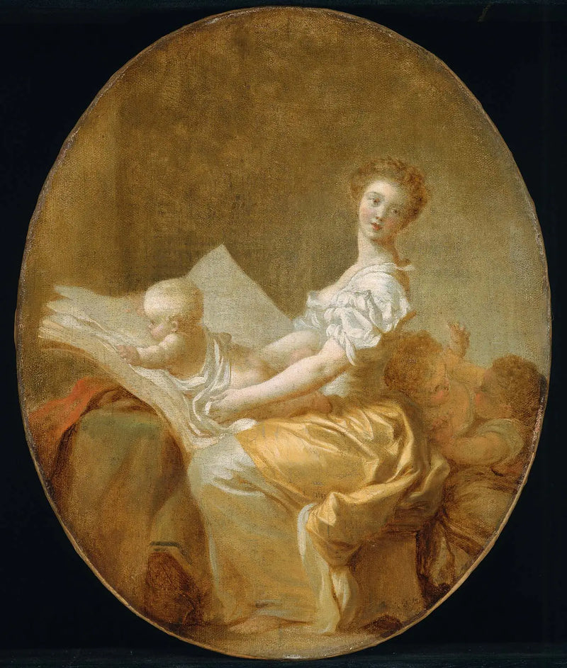 Äiti ja lapsi - Jean-Honoré Fragonard