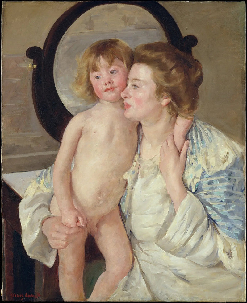 Äiti ja lapsi (Soikea peili) - Mary Cassatt
