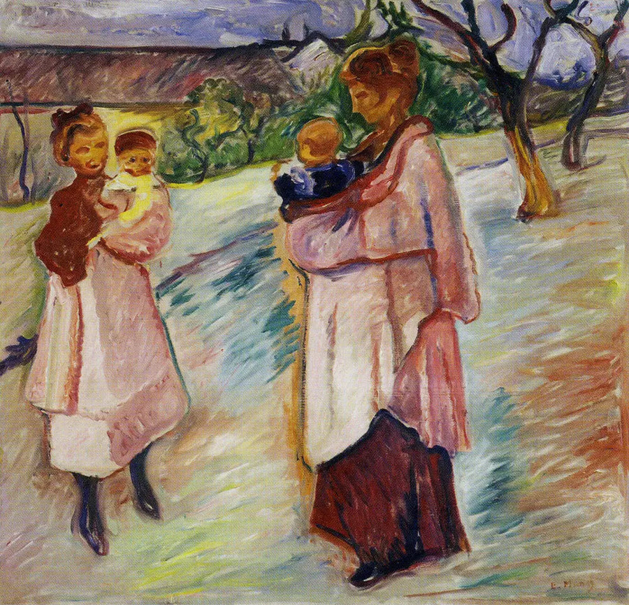 Äidit lasten kanssa, Thüringen - Edvard Munch
