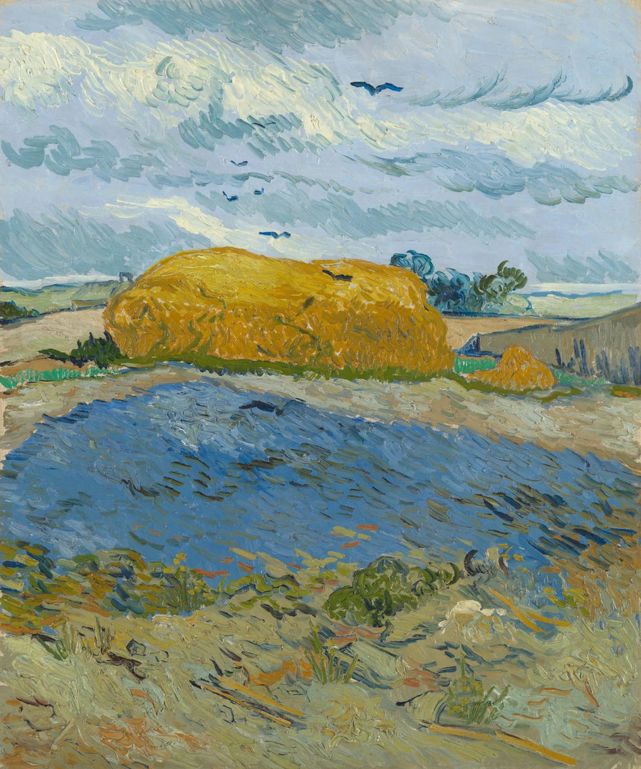 Heinäpaalit sateisessa taivaassa - Vincent van Gogh