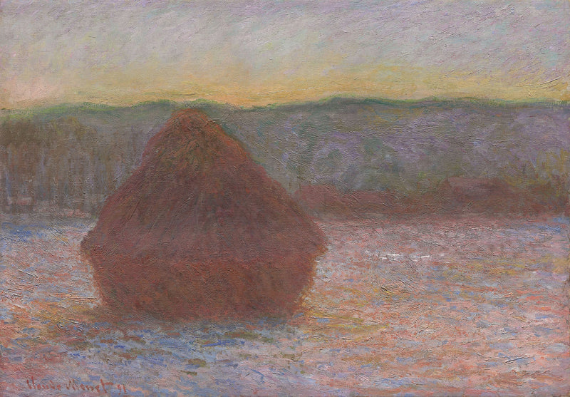 Hiomapyörä, sulava, laskeva aurinko W1284 - Claude Monet