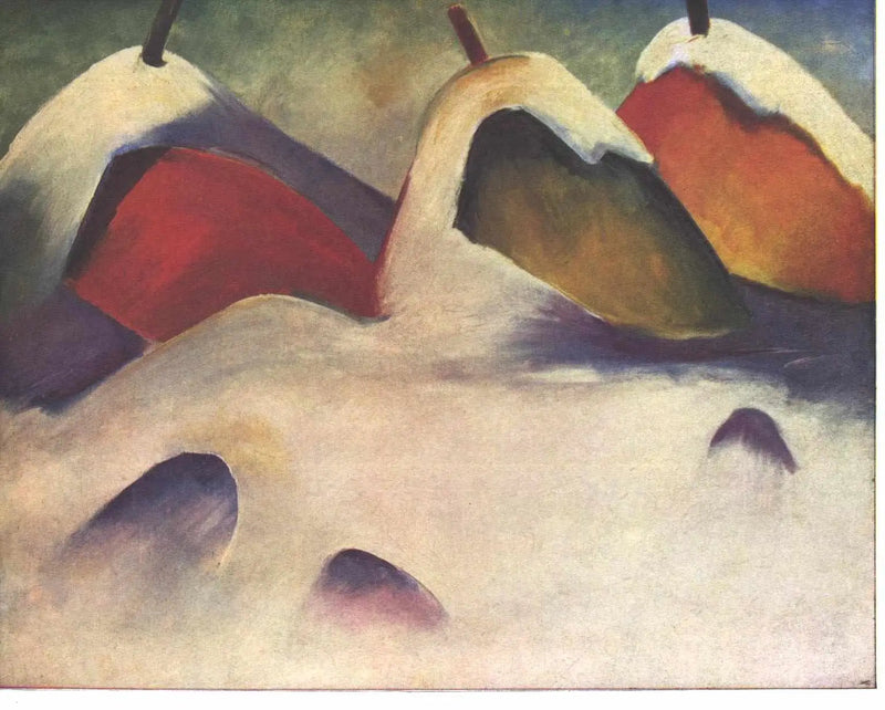 Heinäkasa lumessa - Franz Marc