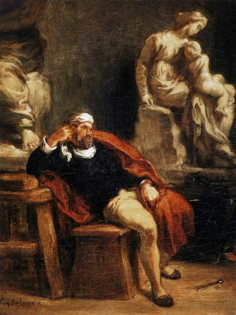 Michelangelo at his workshop - Eugène Delacroix