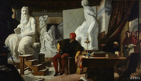 Michel-Ange dans son atelier visité par le pape Jules II - Alexandre Cabanel Reproductions de tableaux à la peinture à